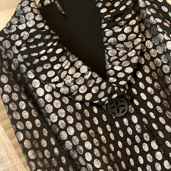 IC Collections Jacket- black and silver polka dots- size M - Picture 4 of 4